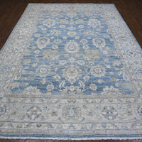 8'9" x 12'0" | Blue Floral Peshawar | Wool | 210000028928