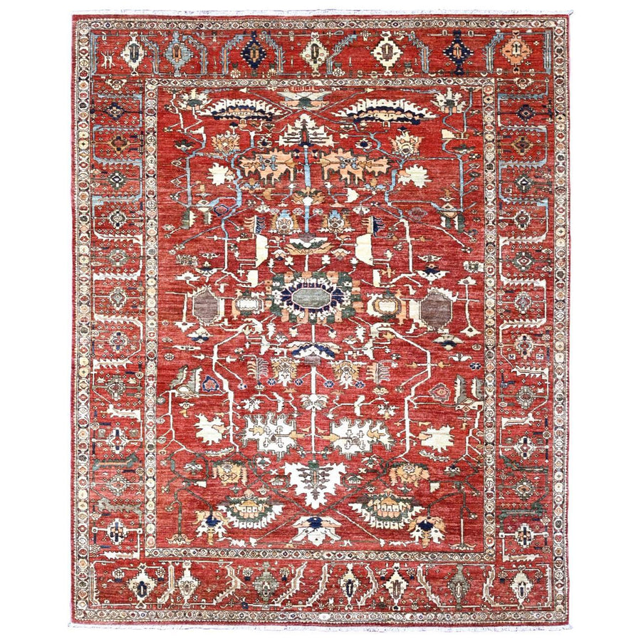 8'0" x 9'10" | Red Peshawar | Wool | 210000028896