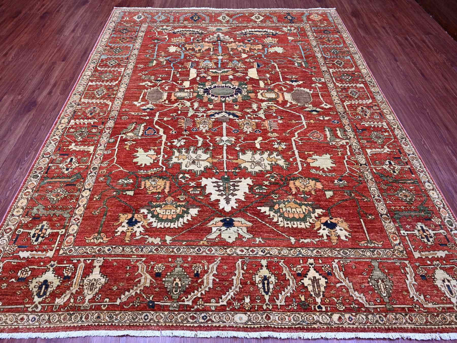 8'0" x 9'10" | Red Peshawar | Wool | 210000028896