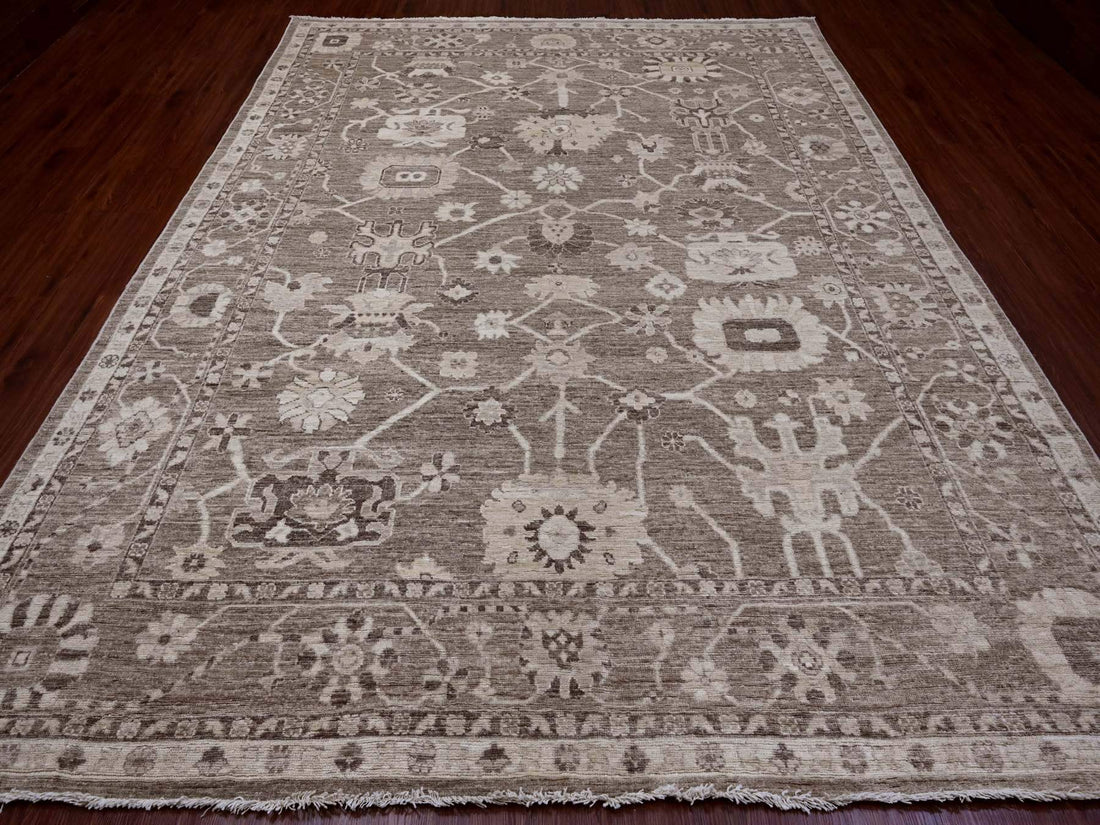 9'0"x11'9" | Brown Afghan | Wool | 210000031299