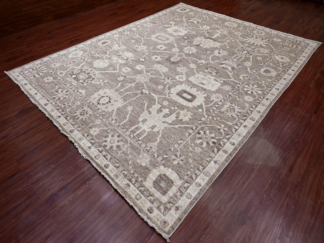 9'0"x11'9" | Brown Afghan | Wool | 210000031299