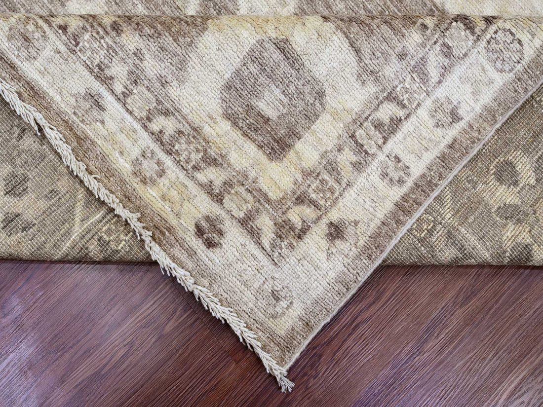 9'0"x11'9" | Brown Afghan | Wool | 210000031299