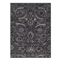 8'8" x 11'10" | Black Leaf Design | Wool & Silk | 210000028944