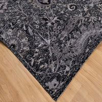 8'8" x 11'10" | Black Leaf Design | Wool & Silk | 210000028944