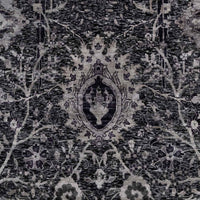 8'8" x 11'10" | Black Leaf Design | Wool & Silk | 210000028944