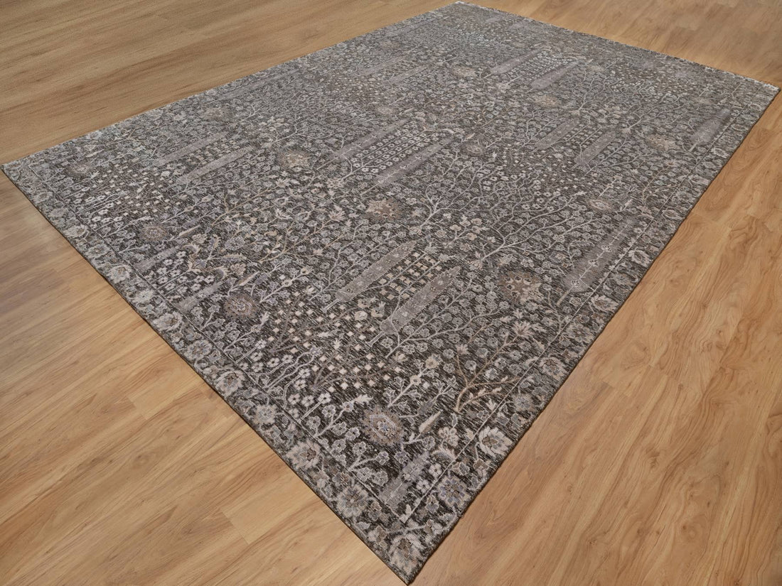 9'9"x14'2" | Brown Transitional | Wool & Silk | 210000031286