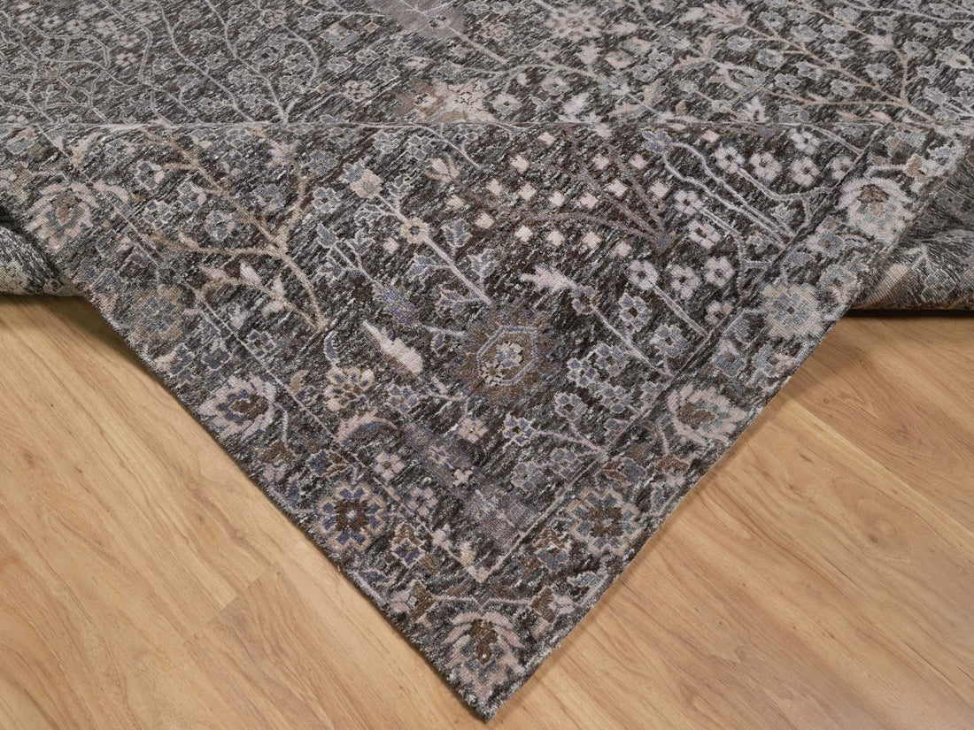 9'9"x14'2" | Brown Transitional | Wool & Silk | 210000031286