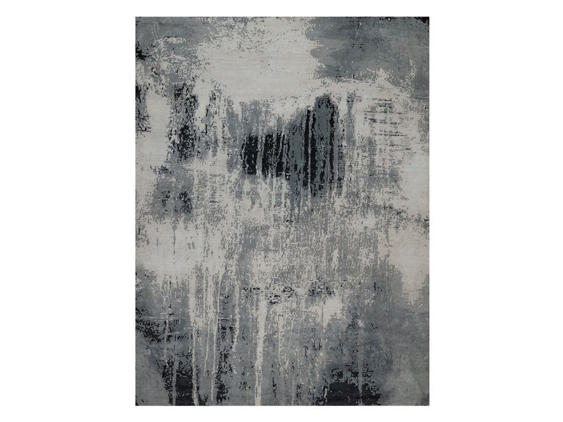 9' x 12' | Black Abstract | Wool & Silk | 210000032106