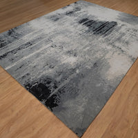 9' x 12' | Black Abstract | Wool & Silk | 210000032106