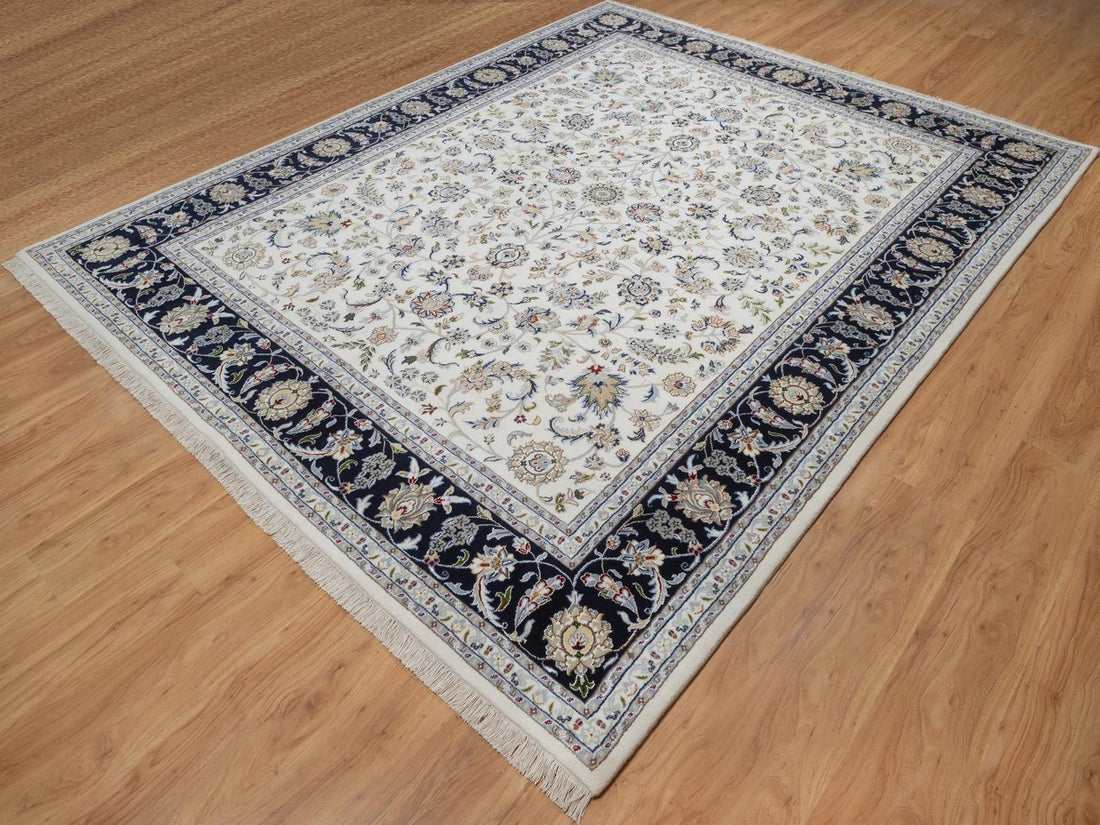 8'1"x10'4" | White Nain | Wool & Silk | 210000031278