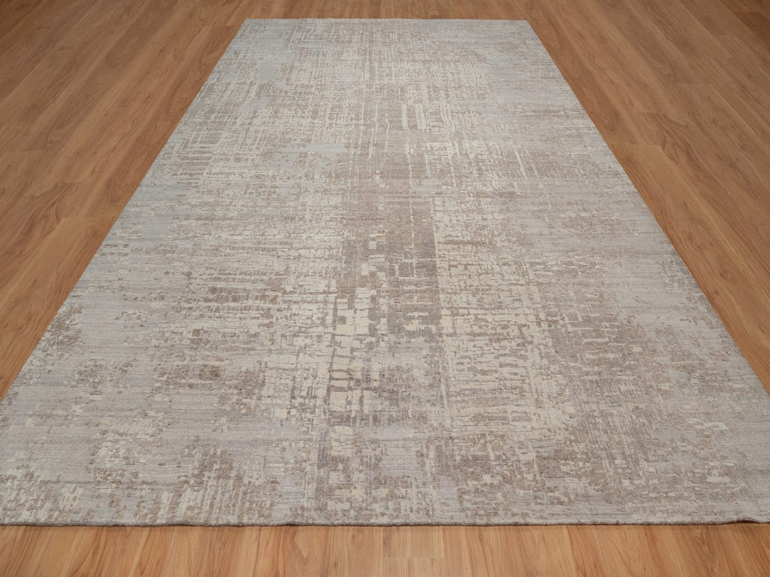 10'1" x 13'11" | Brown Modern Erased | Wool | 210000032330