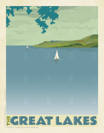 Great Lakes Hues Leeland Blue Print | 18x24
