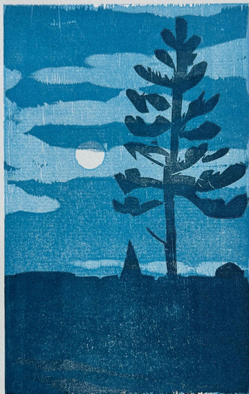 Moon Pine 11x14 | Woodblock Print