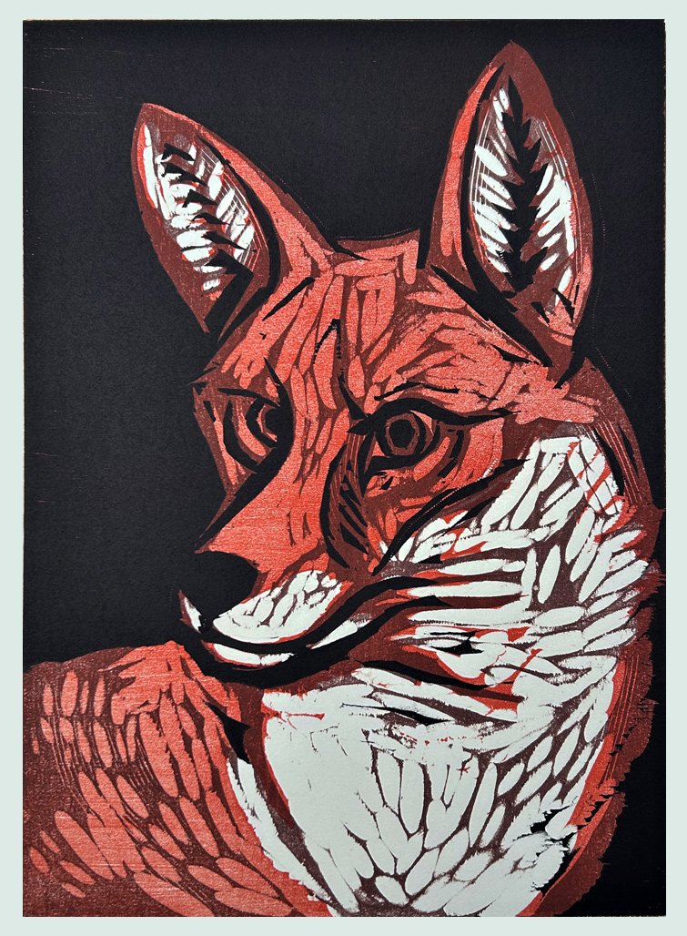Red Fox 16x20 | Woodblock Print