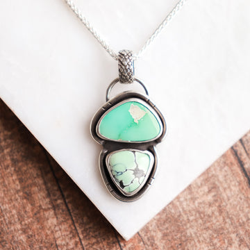 Turquoise Variscite Two-Stone Totem Necklace