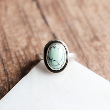 Size 6.75 | Variscite Emerald Basin Shadowbox Ring