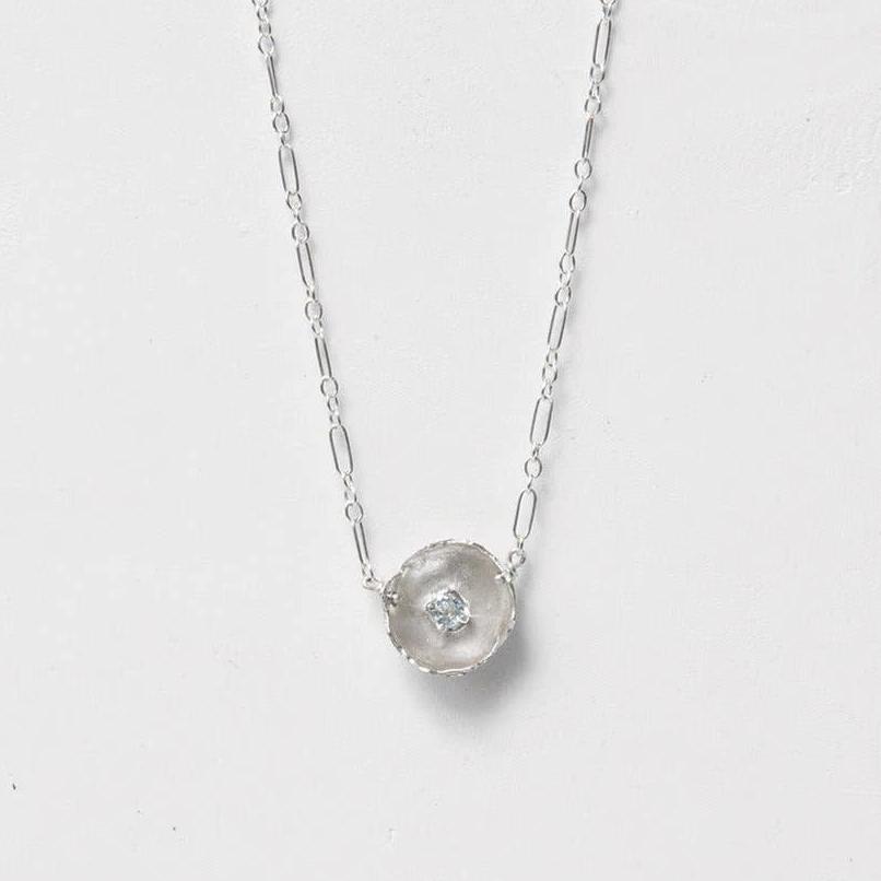 Eggshell SS Topaz Necklace