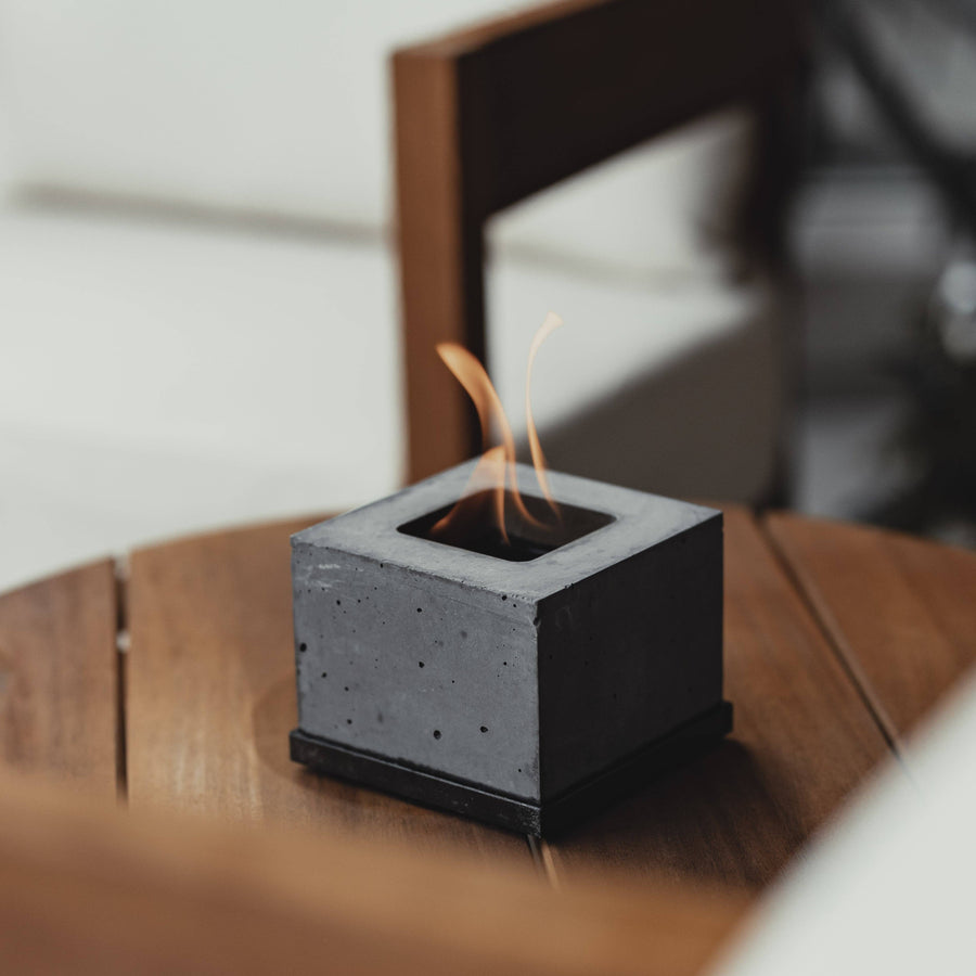 Flikr Fireplace | Square Black