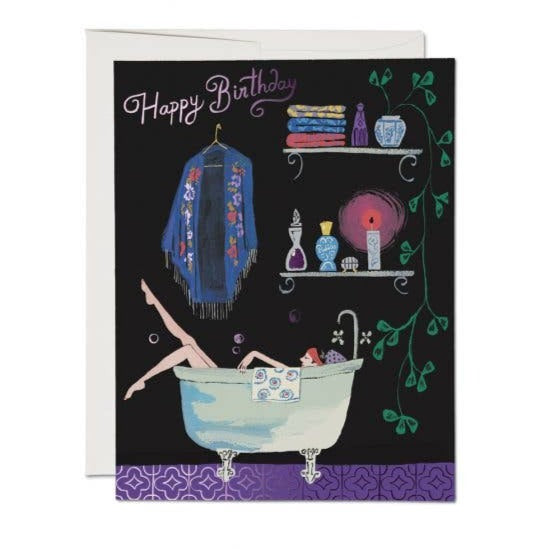 Bathtub Bubbles Birthday Card