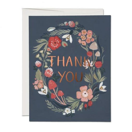 Forest Blue Thank You Card