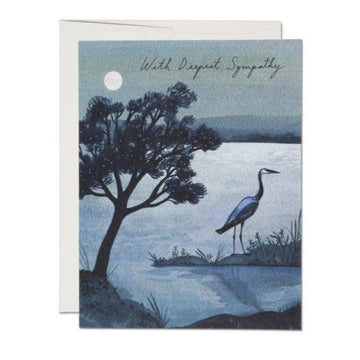 Blue Heron Sympathy Card