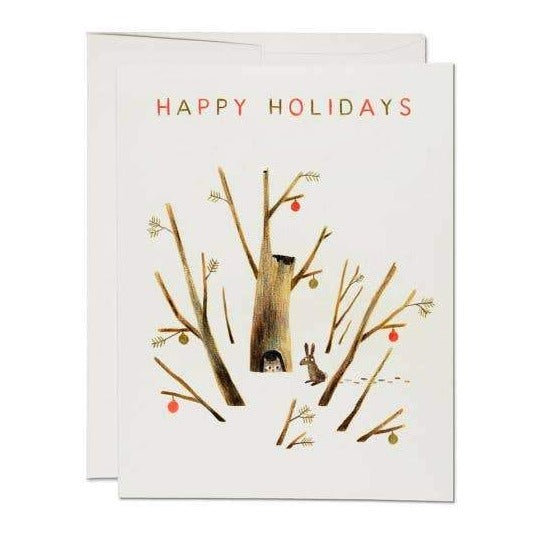 Owl and Rabbit Holiday Card