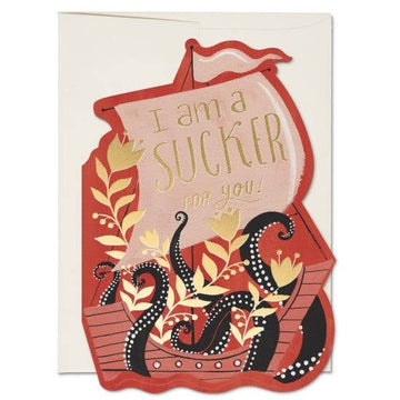Octopus Ship Valentine's Day Card