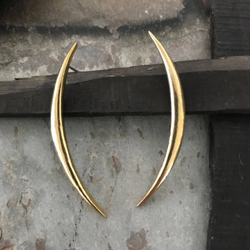 Sliver Post Crescent Earrings