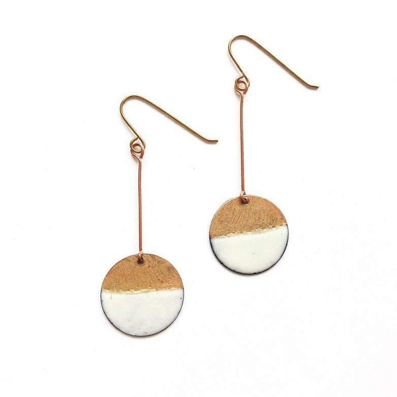 Enamel and Gold Dangle Earrings