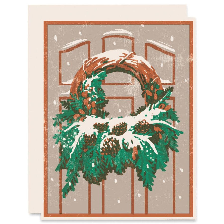 Snowy Wreath Holiday Card