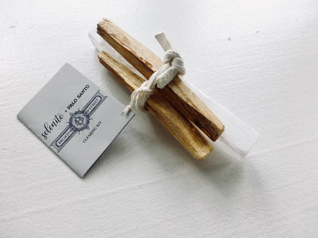 Palo Santo + Selenite Smudge Kit