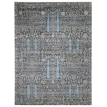 9'x12' | Grey Transitional Rug | Wool & Silk | 15797