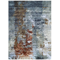 9'0" x 12'2" | Charcoal Abstract | Wool and Silk | 17585