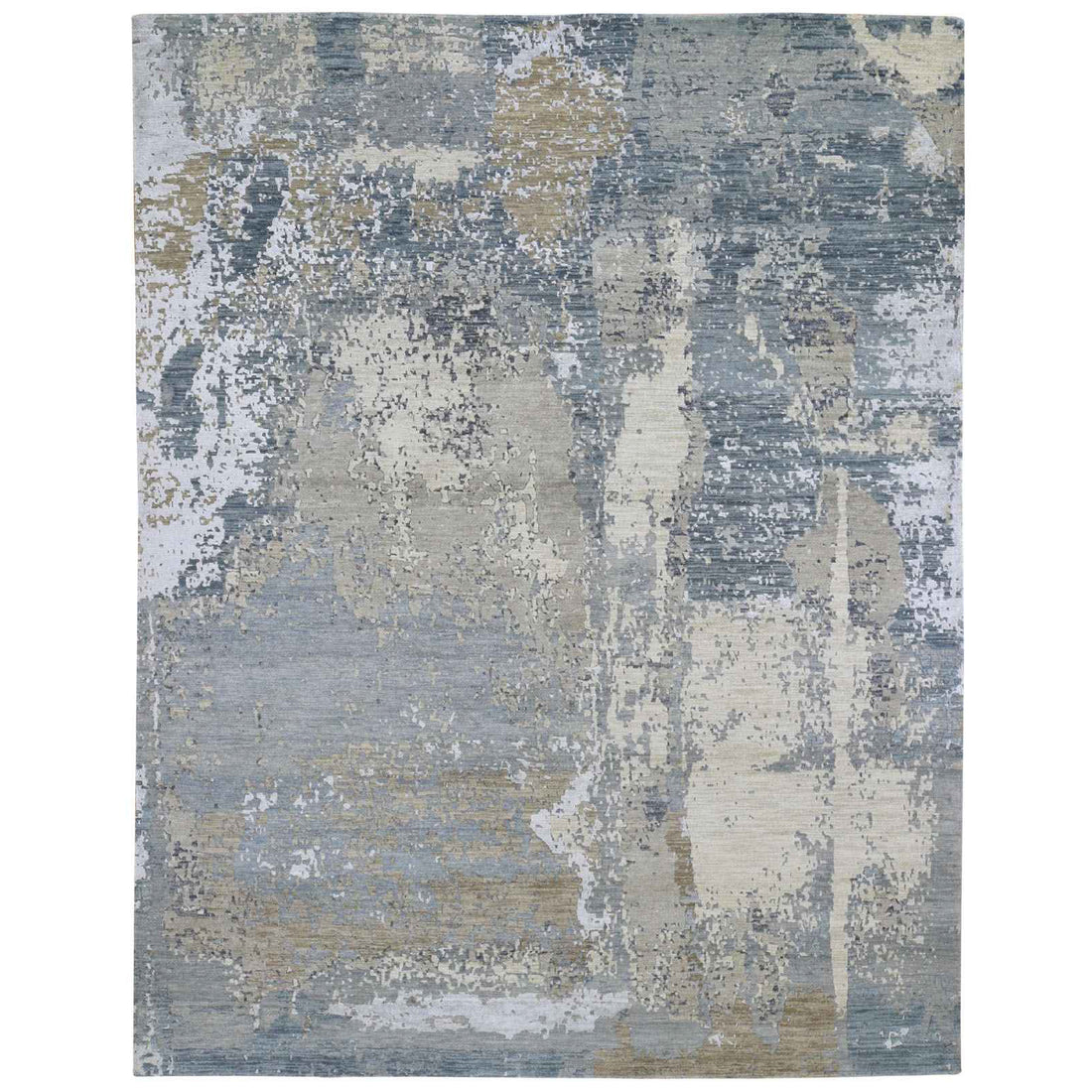 8'0"x10'2" | Grey & Beige Abstract Rug | 19462