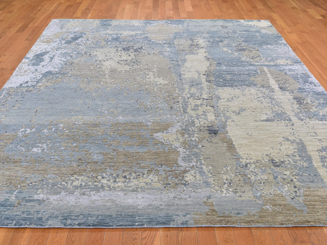 8'0"x10'2" | Grey & Beige Abstract Rug | 19462