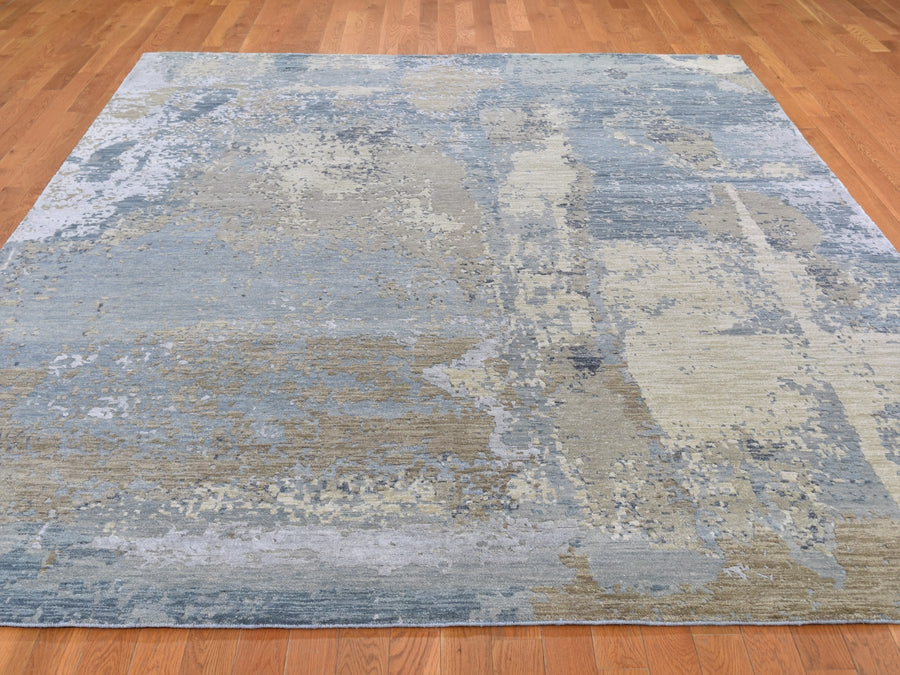 8'0"x10'2" | Grey & Beige Abstract Rug | 19462
