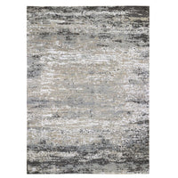 9'0"x12'0" | Abstract Grey Taupe | Wool and Silk | 21244