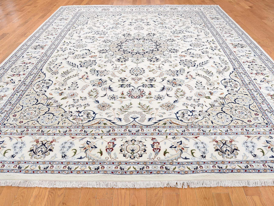 8'10"x12'1" | Ivory Nain | Wool and Silk | 21250