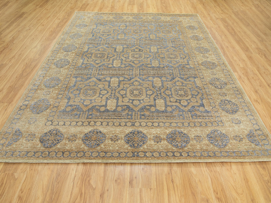 8'0" x 10'0" | Gold Mamluk | Wool and Silk | 23049