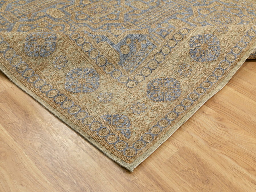 8'0" x 10'0" | Gold Mamluk | Wool and Silk | 23049
