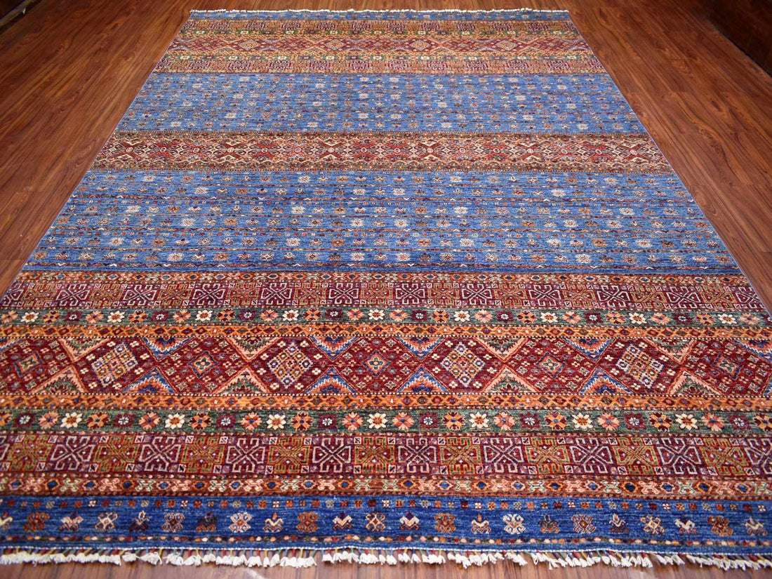 9'1" x 12'3" | Natural Blue Khorjin | Wool | 24658