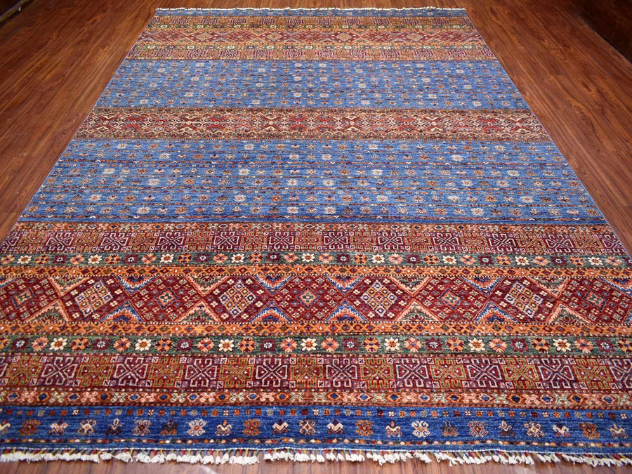 9'1" x 12'3" | Natural Blue Khorjin | Wool | 24658