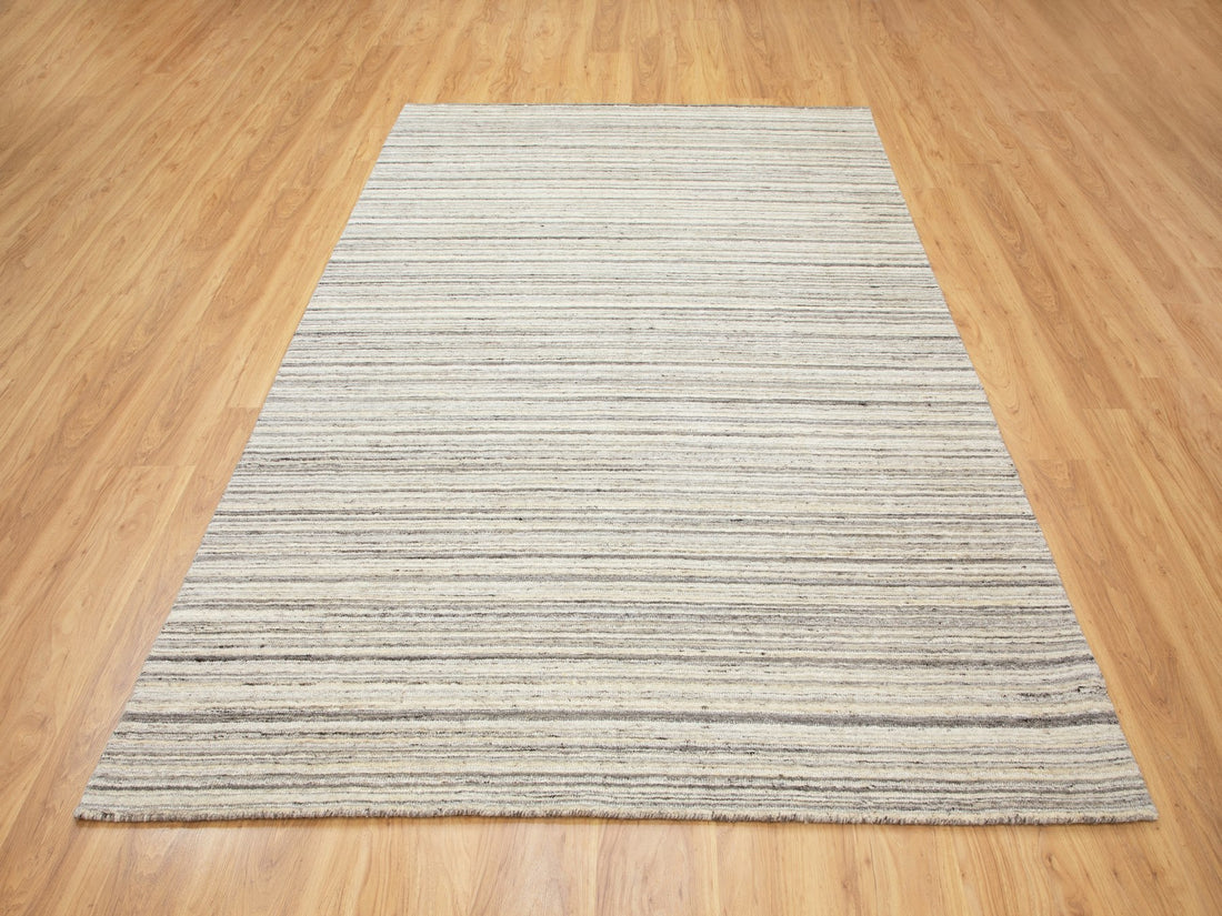 6'0" x 9'0" | Beige Loomed Rug | Wool | 24581