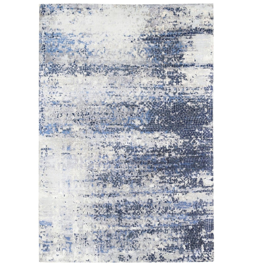 6'0"x 9'0" | Blue Mosaic | Wool and Silk | 24583