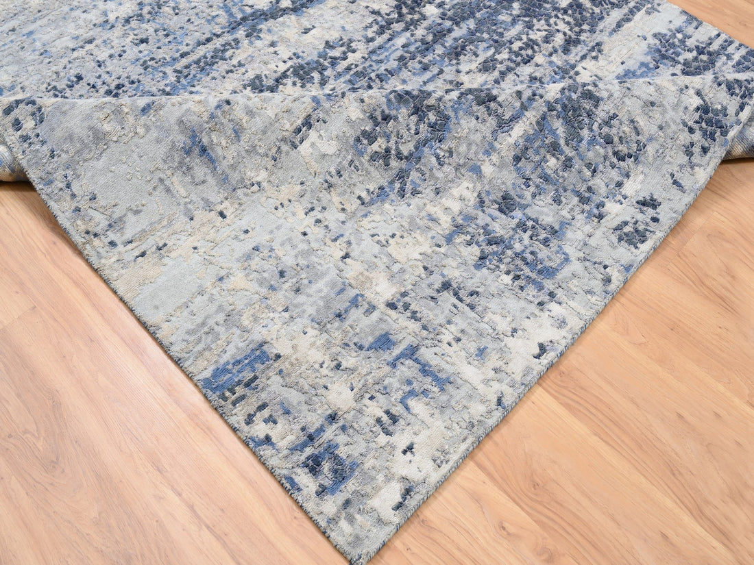 6'0"x 9'0" | Blue Mosaic | Wool and Silk | 24583