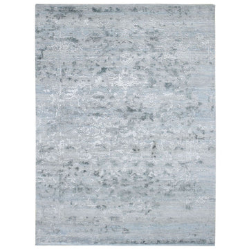 5'0" x 7'2" | Grey Abstract | Wool and Silk | 24585