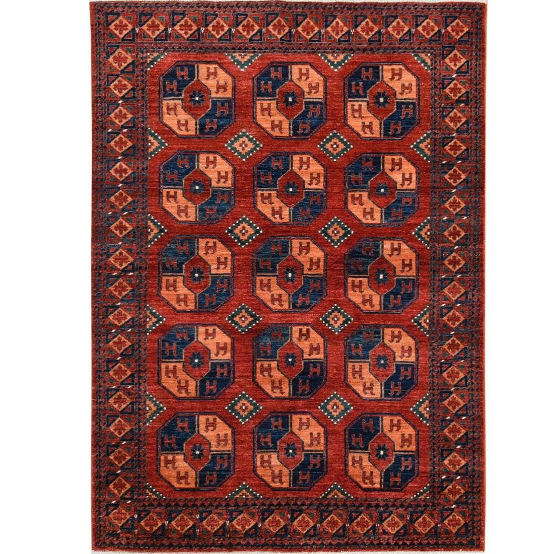5'0" x 7'1" | Red Ersari Tribal | Wool | 24586