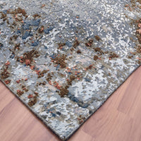9'1" x 12'1" | Grey Copper Abstract | Wool and Silk | 24621