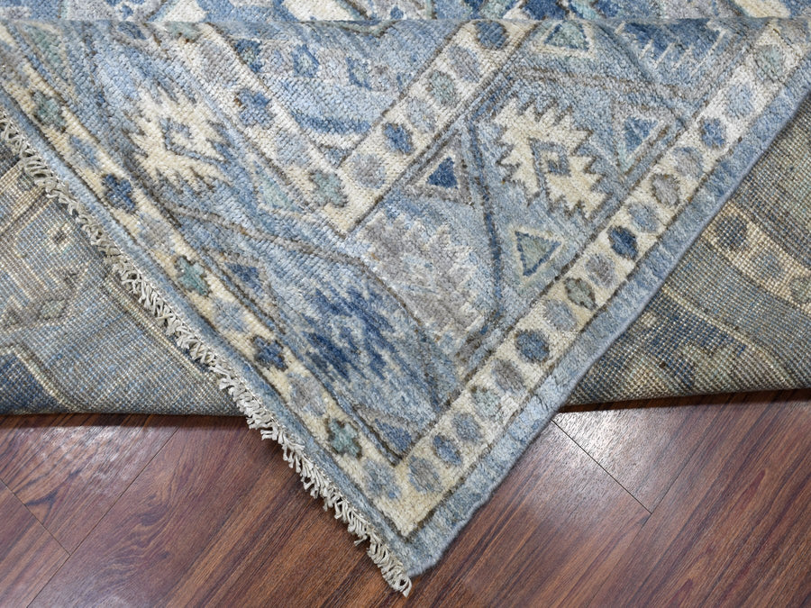 8'0" x 9'9" | Blue Ersari Tribal Rug | Wool | 24631