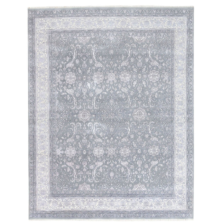 8'0" x 10'0" | Grey Transitional Persian | Wool and Silk | 24645